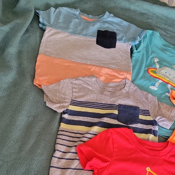 Cat & Jack Blue and Orange Short Sleeve Tees-6 Pack - Picture 2 of 11